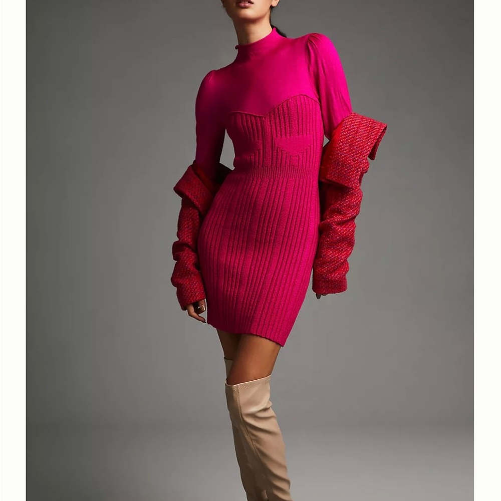 Anthropologie Pink/Rose Sweat Dress Size Small NWT